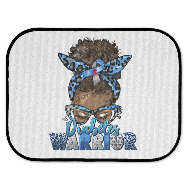 Diabetes Warrior Afro Messy Bun Rear Car Mat | Artistshot