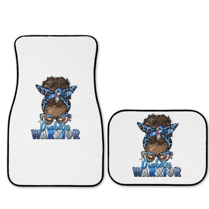 Diabetes Warrior Afro Messy Bun Full Set Car Mats | Artistshot