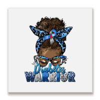 Diabetes Warrior Afro Messy Bun Metal Print Square | Artistshot