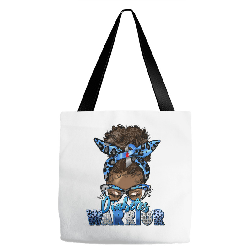 Diabetes Warrior Afro Messy Bun Tote Bags | Artistshot