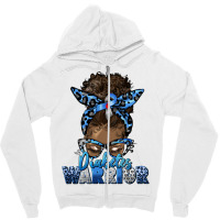 Diabetes Warrior Afro Messy Bun Zipper Hoodie | Artistshot