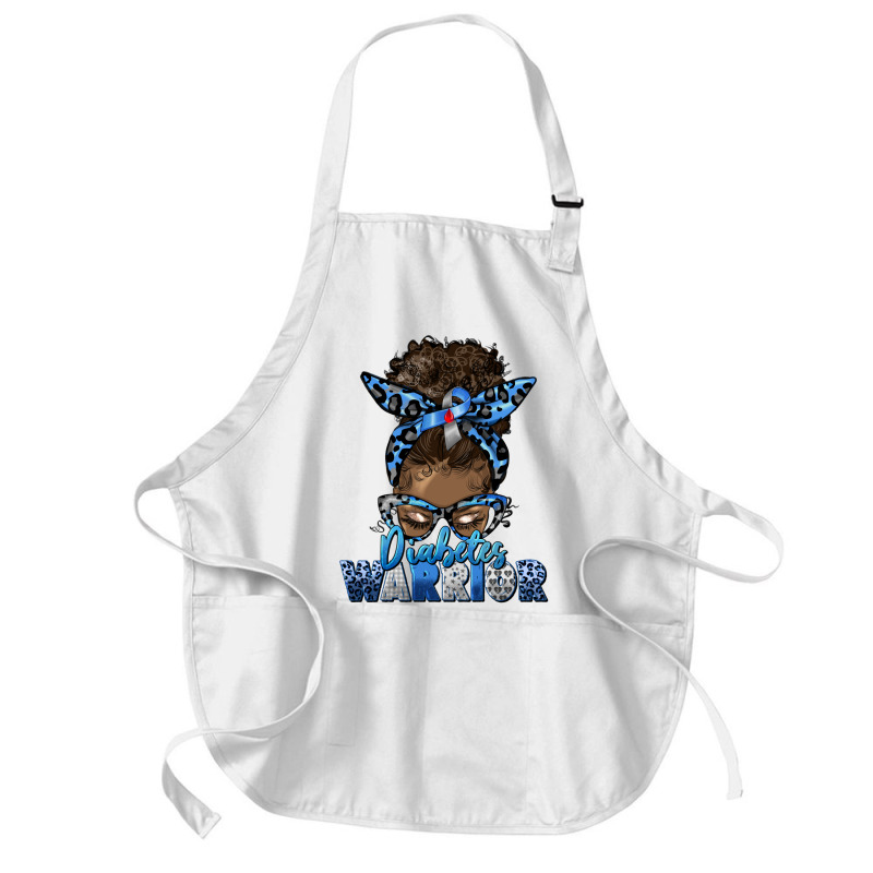 Diabetes Warrior Afro Messy Bun Medium-length Apron | Artistshot