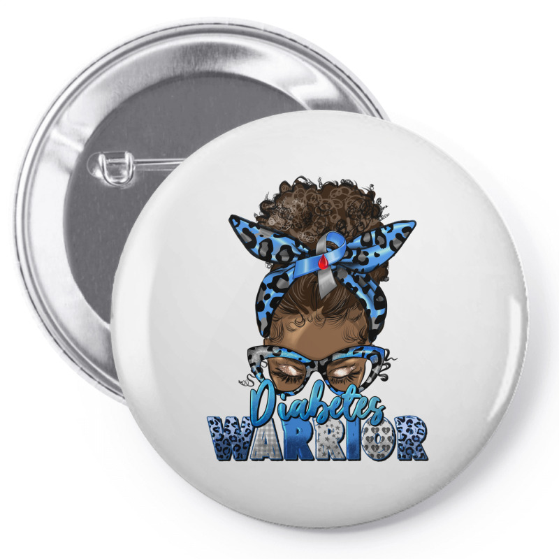 Diabetes Warrior Afro Messy Bun Pin-back Button | Artistshot