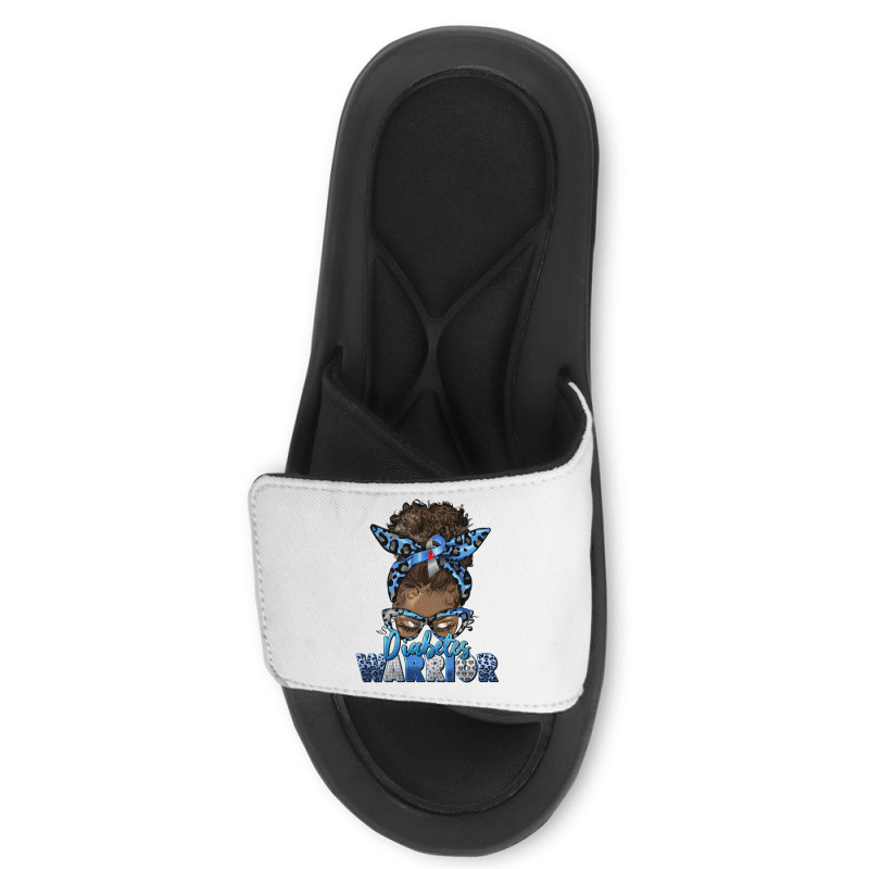 Diabetes Warrior Afro Messy Bun Slide Sandal | Artistshot