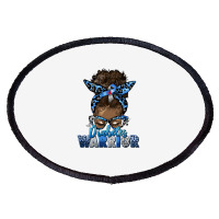 Diabetes Warrior Afro Messy Bun Oval Patch | Artistshot