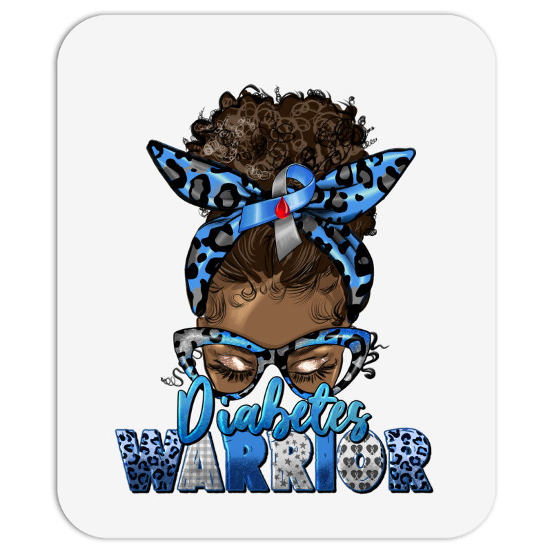 Diabetes Warrior Afro Messy Bun Mousepad | Artistshot