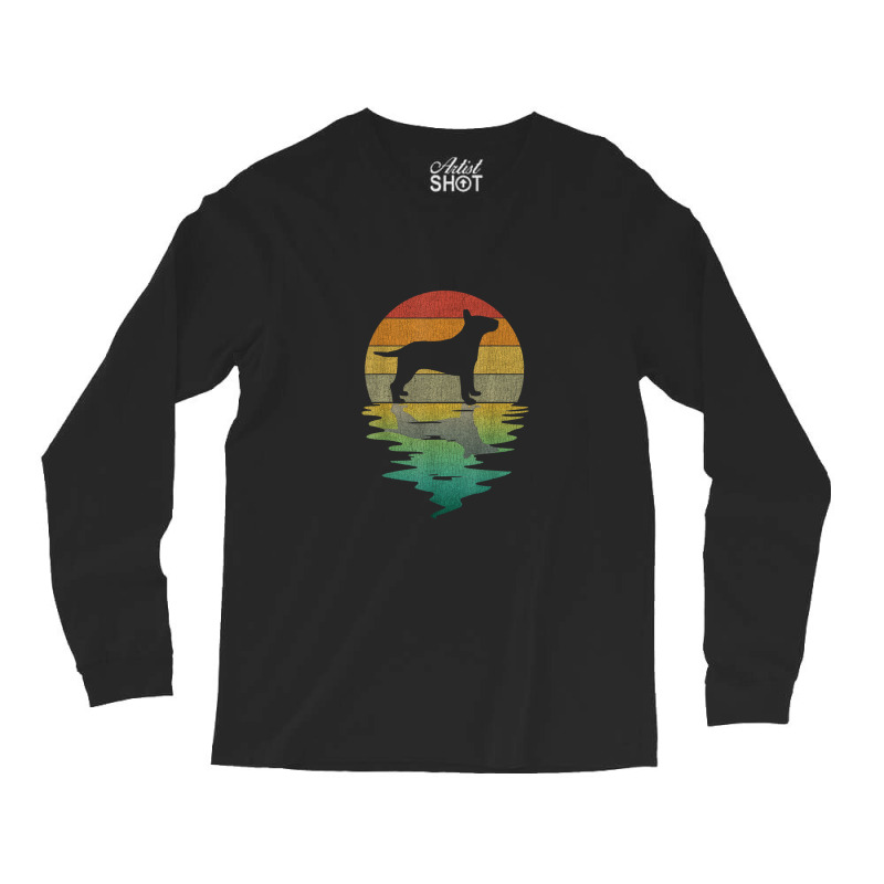 Bull Terrier Sunset Retro Vintage 70s Dog Bull Terrier Lover Long Sleeve Shirts | Artistshot