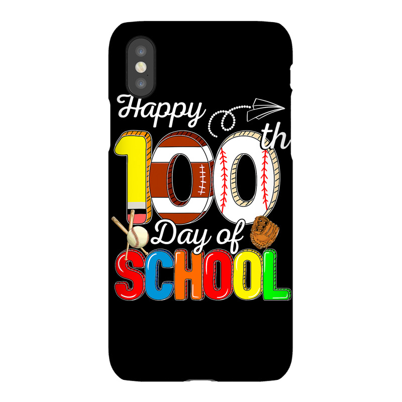 Happy 100th Day Of School Football Baseball Sport Lovers T Shirt Iphonex Case | Artistshot