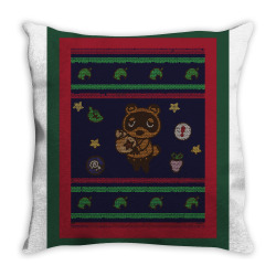 tom nook ugly christmas pattern tom nook animal crossing Throw Pillow | Artistshot