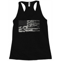 Big American Flag With Machine Guns 2a Flag Racerback Tank | Artistshot