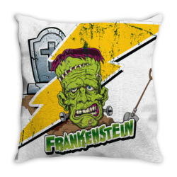 retro frankenstein, distressed Throw Pillow | Artistshot