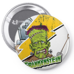 retro frankenstein, distressed Pin-back button | Artistshot