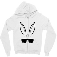 Bunny Face With Sunglasses For Boys Men Kids Easter Day Zipper Hoodie | Artistshot