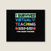 I Survived Virtual Teaching End Of Year Teacher Remote T Shirt Landscape Canvas Print | Artistshot