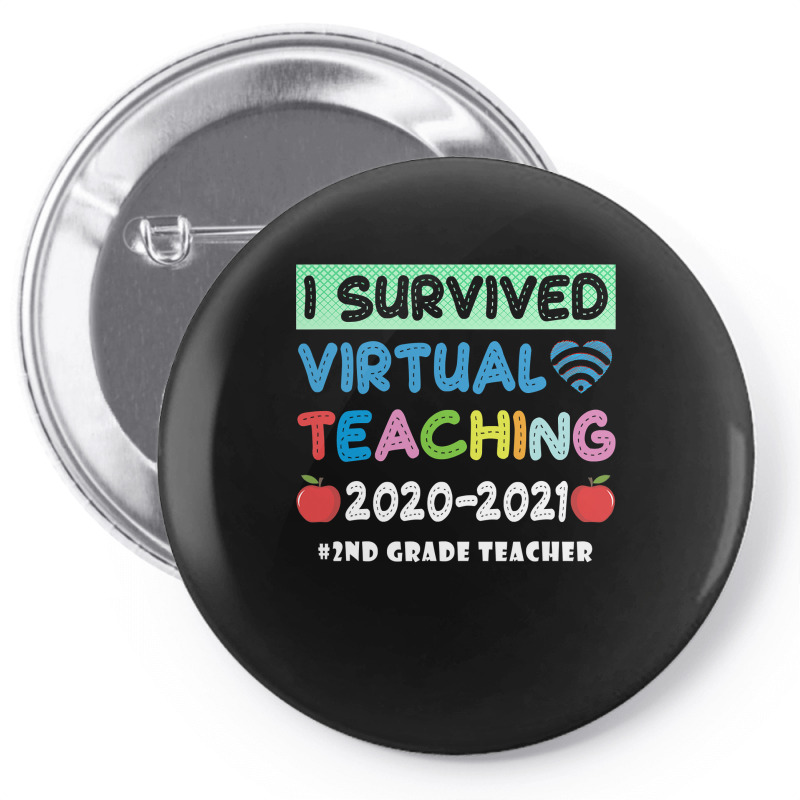 I Survived Virtual Teaching End Of Year Teacher Remote T Shirt Pin-back Button | Artistshot