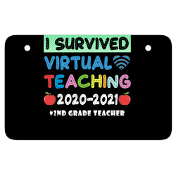i survived virtual teaching end of year teacher remote t shirt ATV License Plate | Artistshot