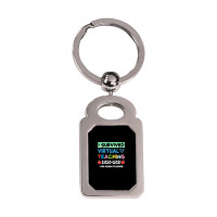 I Survived Virtual Teaching End Of Year Teacher Remote T Shirt Silver Rectangle Keychain | Artistshot