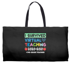 i survived virtual teaching end of year teacher remote t shirt Weekender Totes | Artistshot