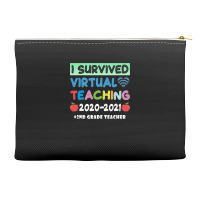 I Survived Virtual Teaching End Of Year Teacher Remote T Shirt Accessory Pouches | Artistshot