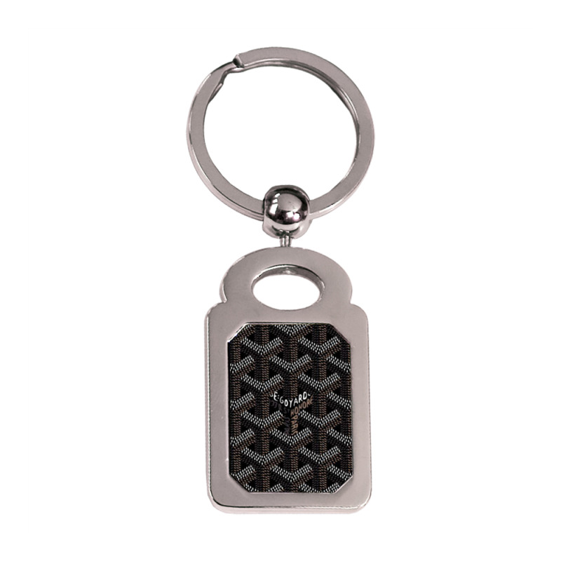 Goyard Geometric Pattern,goyard Skin Logo Silver Rectangle Keychain | Artistshot