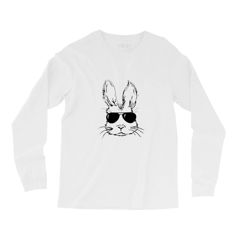 Bunny Face With Sunglasses Easter Day For Boys Men Kids Long Sleeve Shirts | Artistshot