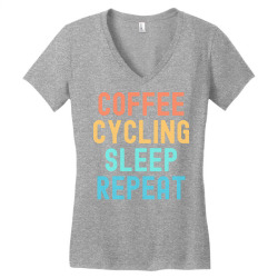 coffee cycling sleep repeat t  shirt coffee cycling sleep repeat   fun Women's V-Neck T-Shirt | Artistshot