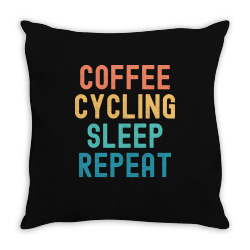 coffee cycling sleep repeat t  shirt coffee cycling sleep repeat   fun Throw Pillow | Artistshot