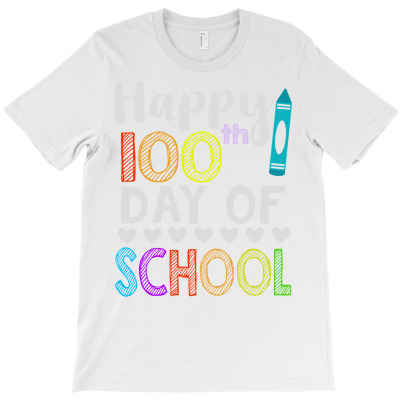 Happy 100th Day Of School Kindergarten Teacher Student Gift Long Sleev T-shirt Designed By Cornie Lindsey