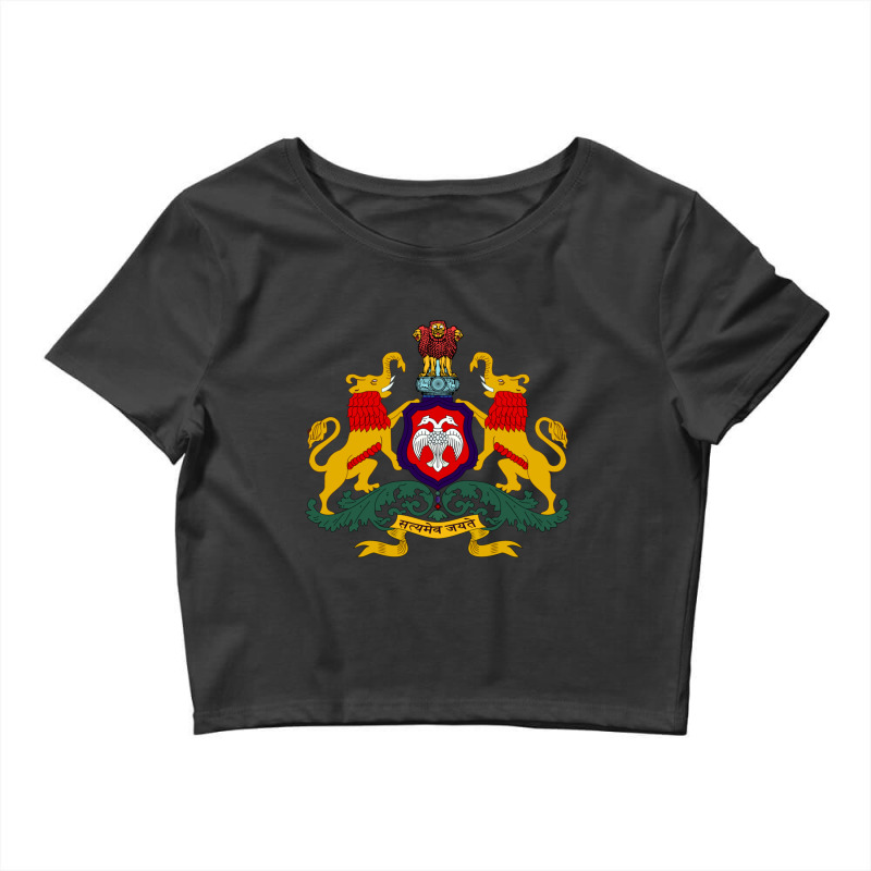 Karnataka Coat Of Arms, India Crop Top by cm-arts | Artistshot