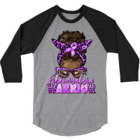 Fibromyalgia Warrior Afro Messy Bun 3/4 Sleeve Shirt | Artistshot