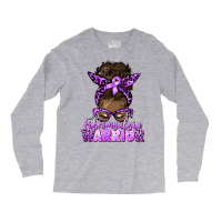 Fibromyalgia Warrior Afro Messy Bun Long Sleeve Shirts | Artistshot