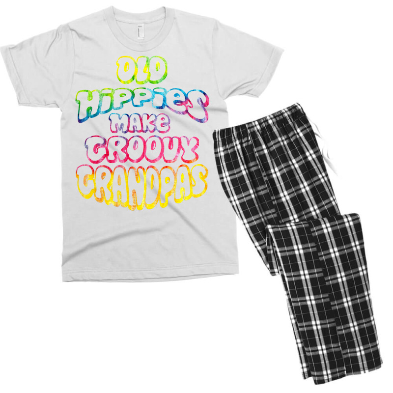 Old Hippies Make Groovy Grandpas T Shirt Grandparents Day Men's T-shirt Pajama Set | Artistshot