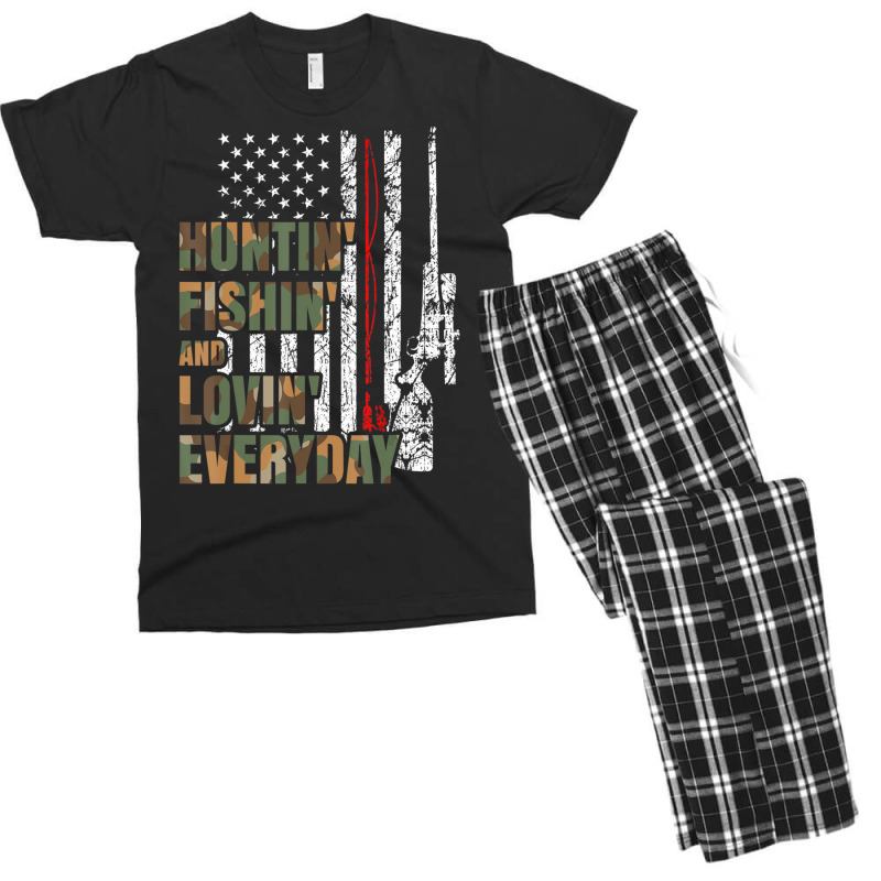 Hunting Fishing Loving Everyday American Deer Hunter Patriot Men's T-shirt Pajama Set | Artistshot