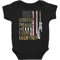 Hunting Fishing Loving Everyday American Deer Hunter Patriot Baby Bodysuit | Artistshot