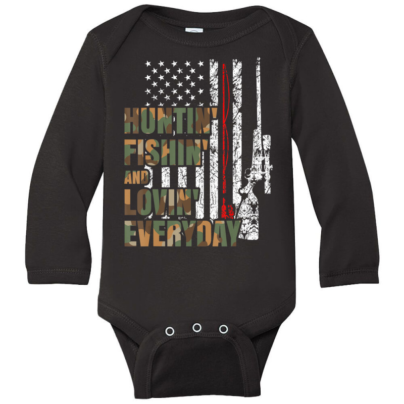 Hunting Fishing Loving Everyday American Deer Hunter Patriot Long Sleeve Baby Bodysuit | Artistshot