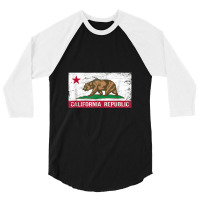 California Republic Flag Ca Distressed Design Classic 3/4 Sleeve Shirt | Artistshot