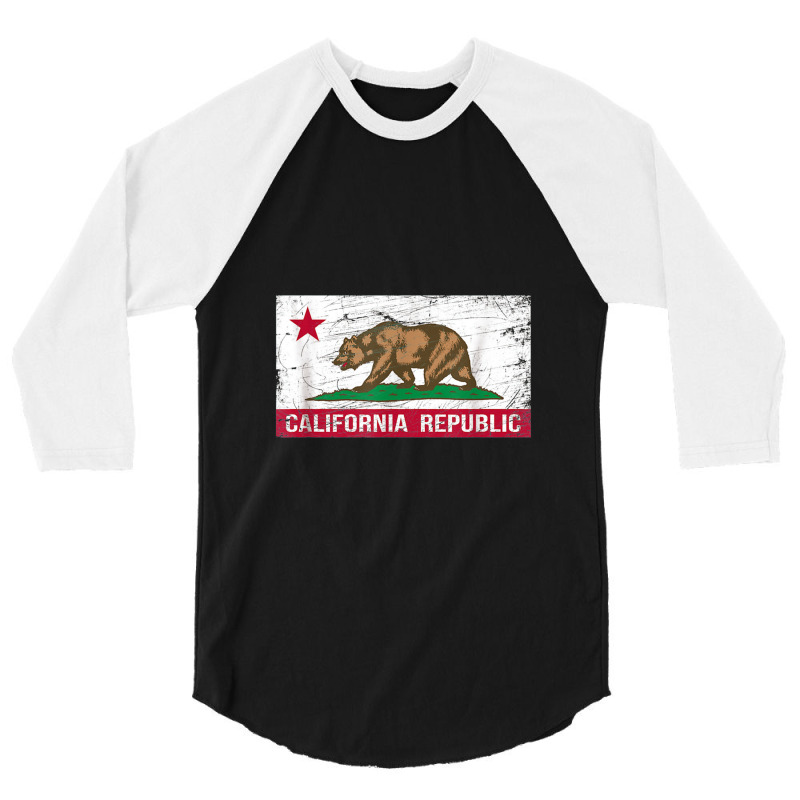 California Republic Flag Ca Distressed Design Classic 3/4 Sleeve Shirt | Artistshot