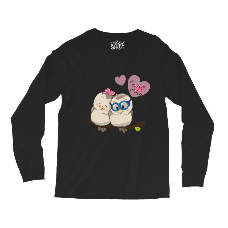 Owl Couple Goals With Love Heart Long Sleeve Shirts by rolanmarolan | Artistshot