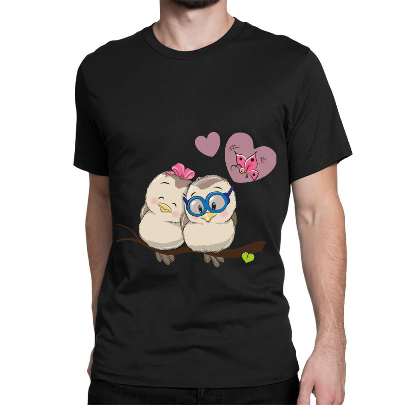 Owl Couple Goals With Love Heart Classic T-shirt by rolanmarolan | Artistshot