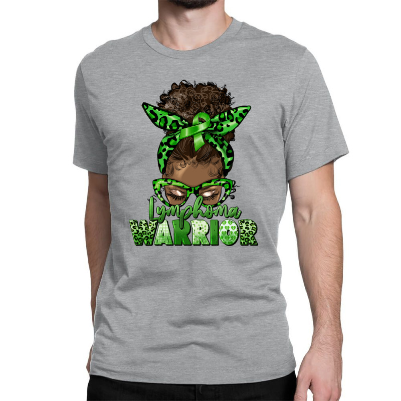 Lymphoma Warrior Afro Messy Bun Classic T-shirt | Artistshot