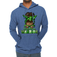 Lymphoma Warrior Afro Messy Bun Lightweight Hoodie | Artistshot