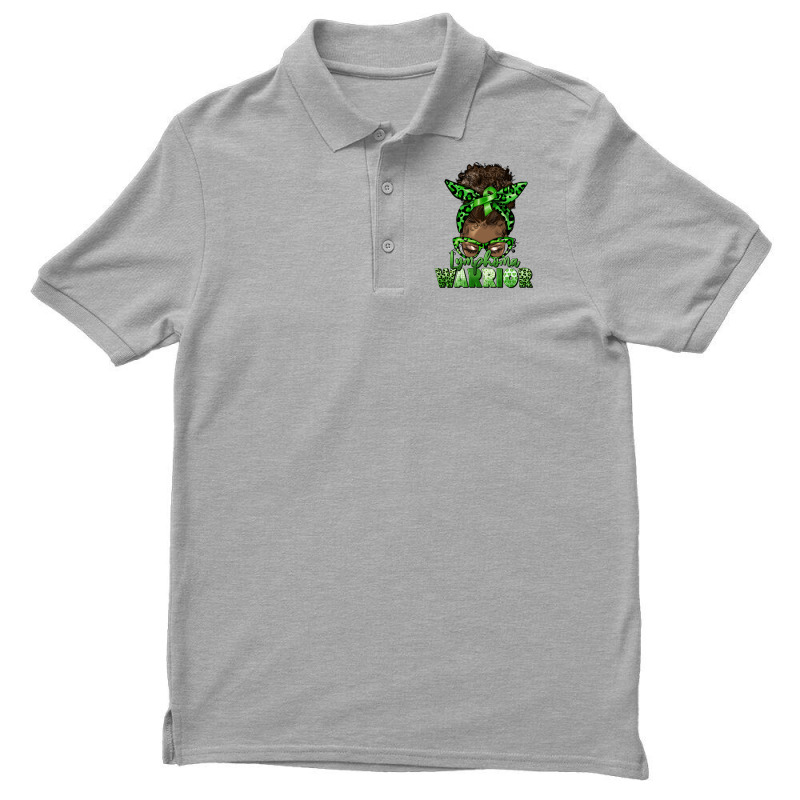 Lymphoma Warrior Afro Messy Bun Men's Polo Shirt | Artistshot