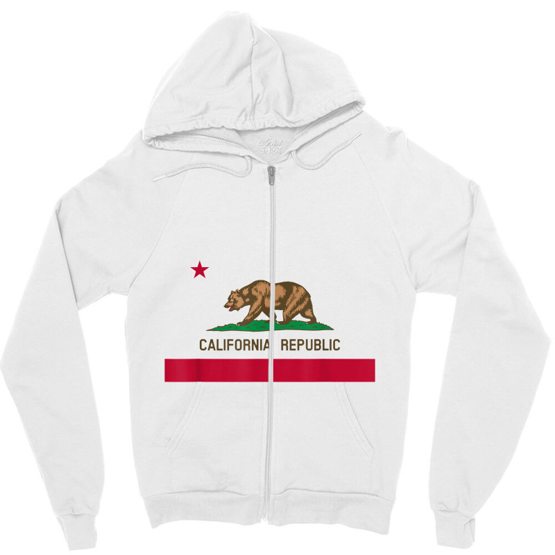 California Republic State Flag Zipper Hoodie | Artistshot