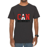 Canada Flag Hockey Player Canadian Can Ice Hockey Pullover Vintage T-shirt | Artistshot