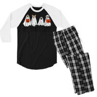 Cute Men Women Halloween Dog Dogs Ghost Pumpkin Groomer Tee Men's 3/4 Sleeve Pajama Set | Artistshot