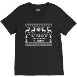 My Awesome Christmas T-Shirt Design V-Neck Tee | Artistshot
