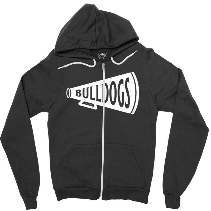 Vintage Football Canton Bulldogs White Bulldogs Wordmark 1 Zipper Hoodie | Artistshot