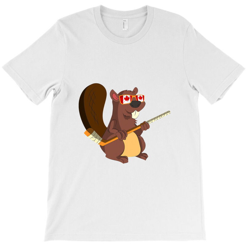 Canadian Cute Animal Gift Beaver Maple Leaf Hockey Canada T-shirt | Artistshot