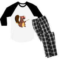 Canadian Cute Animal Gift Beaver Maple Leaf Hockey Canada Men's 3/4 Sleeve Pajama Set | Artistshot