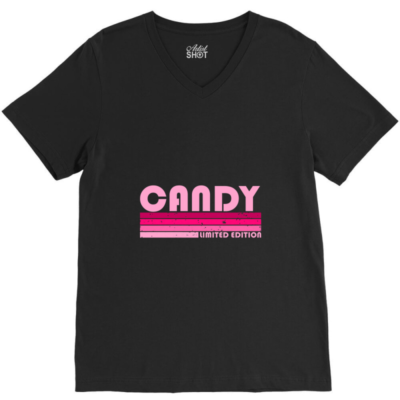 Candy Name Personalized Retro Vintage 80s 90s Birthday V-neck Tee | Artistshot